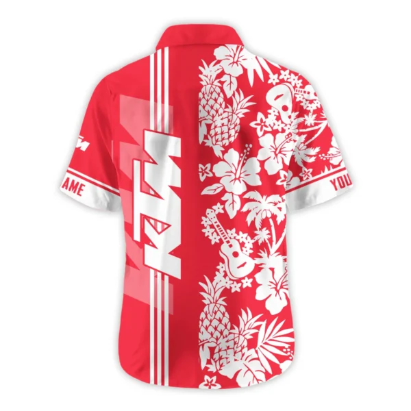 KTM Exclusive Logo Hawaian Shirt QTVA160425HW02KTM - Red - Image 3