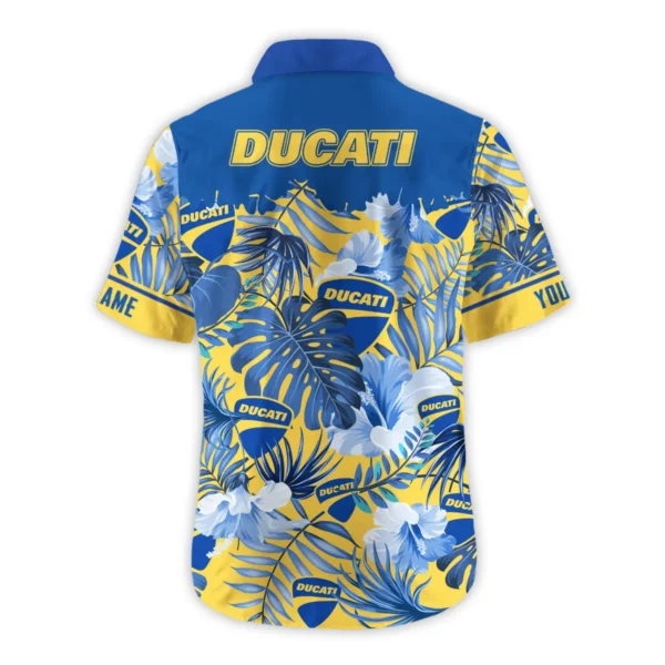 Ducati Exclusive Logo Hawaian Shirt QTVA210425HW03DUC - Yeallow - Image 3