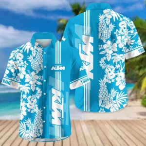 KTM Exclusive Logo Hawaian Shirt QTVA160425HW02KTM - Aqua Blue