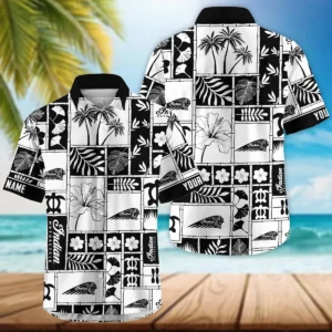 Indian Motorcycle Exclusive Logo Hawaian Shirt QTVA150425HWIND - Black