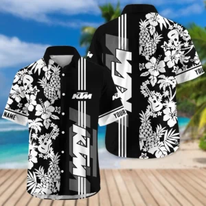 KTM Exclusive Logo Hawaian Shirt QTVA160425HW02KTM - Black