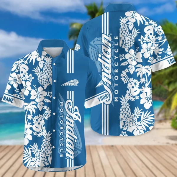 Indian Motorcycle Exclusive Logo Hawaian Shirt QTVA160425HW02IND - Dark Blue