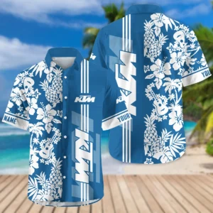 KTM Exclusive Logo Hawaian Shirt QTVA160425HW02KTM - Dark Blue