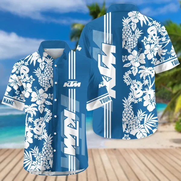 KTM Exclusive Logo Hawaian Shirt QTVA160425HW02KTM - Dark Blue