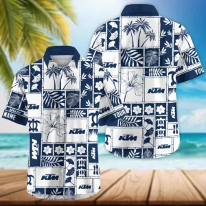 KTM Exclusive Logo Hawaian Shirt QTVA150425HWKTM - Navy Blue