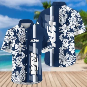 KTM Exclusive Logo Hawaian Shirt QTVA160425HW02KTM - Navy Blue