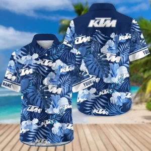 KTM Exclusive Logo Hawaian Shirt QTVA210425HW03KTM - Navy Blue