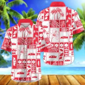 KTM Exclusive Logo Hawaian Shirt QTVA150425HWKTM - Red