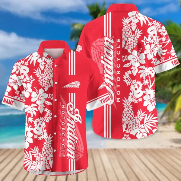 Indian Motorcycle Exclusive Logo Hawaian Shirt QTVA160425HW02IND - Red