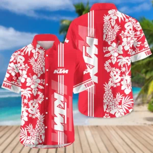 KTM Exclusive Logo Hawaian Shirt QTVA160425HW02KTM - Red
