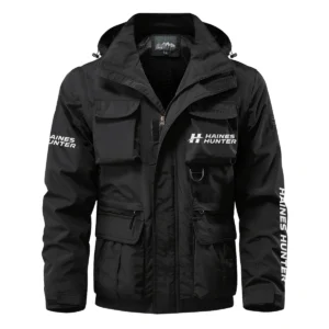Haines Hunter Exclusive Logo Multi Pocket Jacket Fishing QTFS260525A1HHT - Black