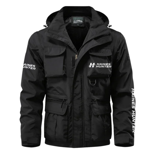 Haines Hunter Exclusive Logo Multi Pocket Jacket Fishing QTFS260525A1HHT - Black