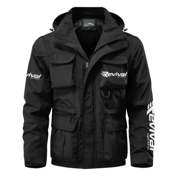 Revival Boats Exclusive Logo Multi Pocket Jacket Fishing QTFS260525A1RVB - Black