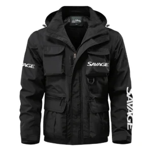 Savage Boats Exclusive Logo Multi Pocket Jacket Fishing QTFS260525A1SAB - Black