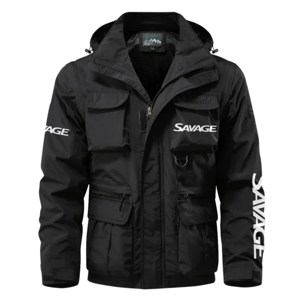 Savage Boats Exclusive Logo Multi Pocket Jacket Fishing QTFS260525A1SAB - Black