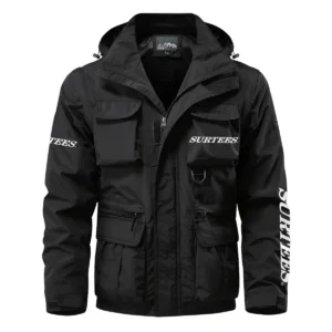 Surtees Exclusive Logo Multi Pocket Jacket Fishing QTFS260525A1SUB - Black