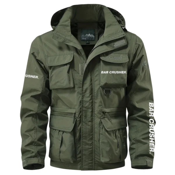 Bar Crusher Exclusive Logo Multi Pocket Jacket Fishing QTFS260525A1BCR - Army Green