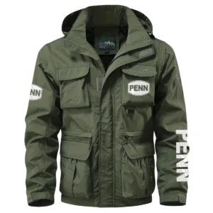 Penn Fishing Exclusive Logo Multi Pocket Jacket Fishing QTFS260525A1PES - Army Green