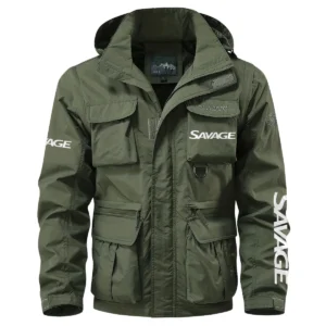 Savage Boats Exclusive Logo Multi Pocket Jacket Fishing QTFS260525A1SAB - Army Green