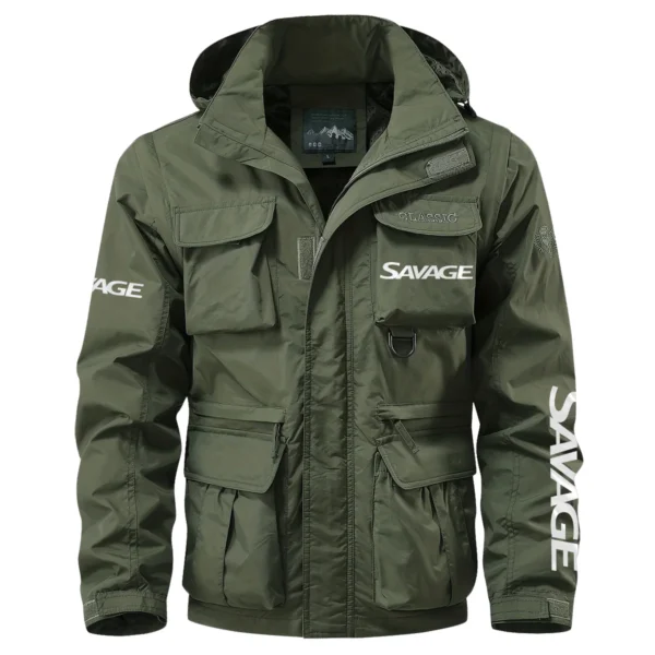 Savage Boats Exclusive Logo Multi Pocket Jacket Fishing QTFS260525A1SAB - Army Green