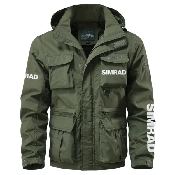 Simrad Exclusive Logo Multi Pocket Jacket Fishing QTFS260525A1SIM - Army Green