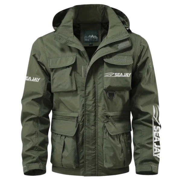 Sea Jay Exclusive Logo Multi Pocket Jacket Fishing QTFS260525A1SJB - Army Green