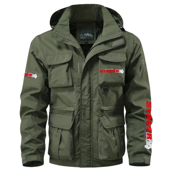 Stacer Exclusive Logo Multi Pocket Jacket Fishing QTFS260525A1STC - Army Green