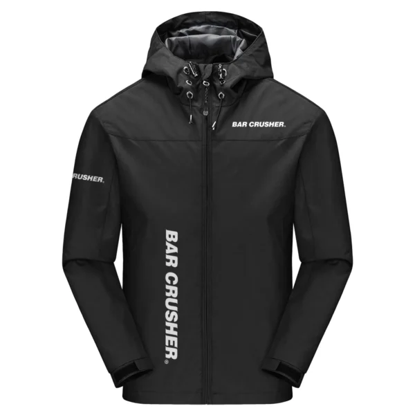 Bar Crusher Exclusive Logo Windbreaker Jacket QTFS190525A3BCR - Black