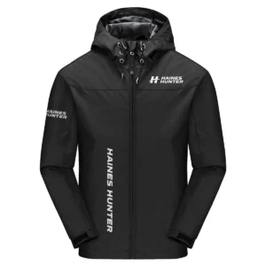 Haines Hunter Exclusive Logo Windbreaker Jacket QTFS190525A3HHT - Black