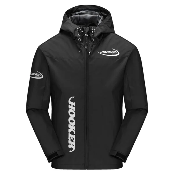 Hooker Boats Exclusive Logo Windbreaker Jacket QTFS190525A3HOO - Black