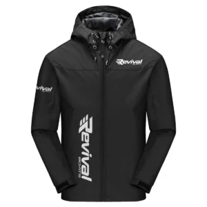 Revival Boats Exclusive Logo Windbreaker Jacket QTFS190525A3RVB - Black
