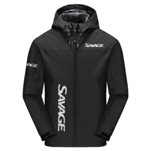 Savage Boats Exclusive Logo Windbreaker Jacket QTFS190525A3SAB - Black
