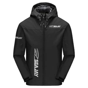 Sea Jay Exclusive Logo Windbreaker Jacket QTFS190525A3SJB - Black