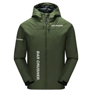 Bar Crusher Exclusive Logo Windbreaker Jacket QTFS190525A3BCR - Army Green