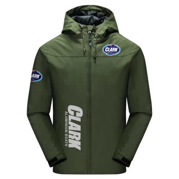 Clark Aluminium Boats Exclusive Logo Windbreaker Jacket QTFS190525A3CAB - Army Green