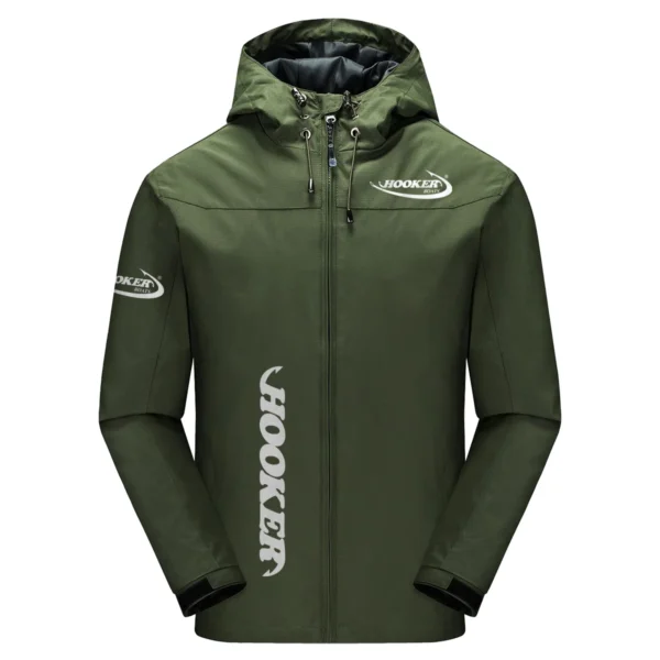 Hooker Boats Exclusive Logo Windbreaker Jacket QTFS190525A3HOO - Army Green