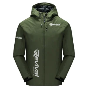 Revival Boats Exclusive Logo Windbreaker Jacket QTFS190525A3RVB - Army Green