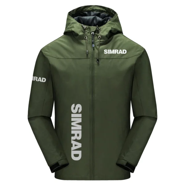 Simrad Exclusive Logo Windbreaker Jacket QTFS190525A3SIM - Army Green
