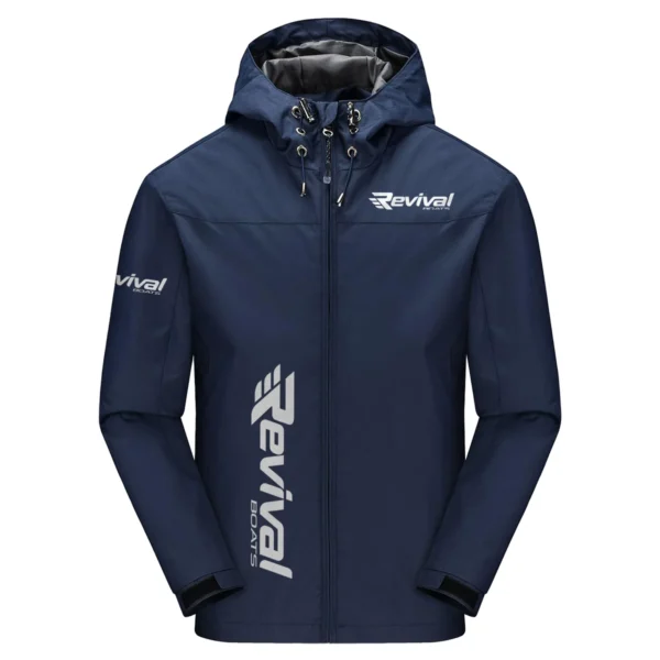 Revival Boats Exclusive Logo Windbreaker Jacket QTFS190525A3RVB - Navy