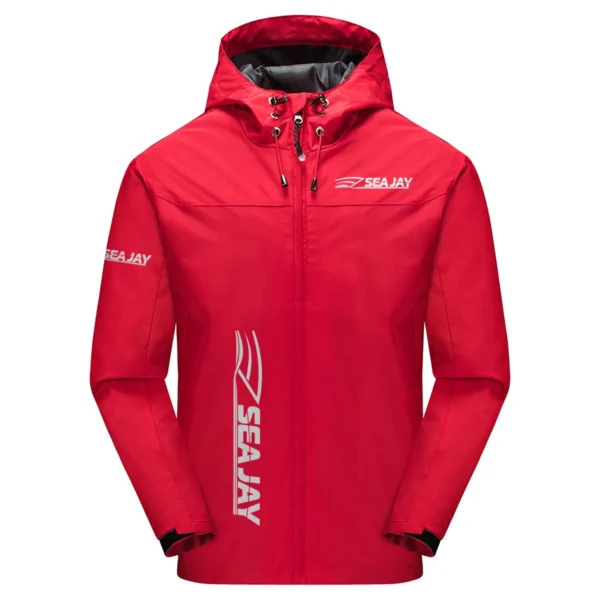 Sea Jay Exclusive Logo Windbreaker Jacket QTFS190525A3SJB - Red
