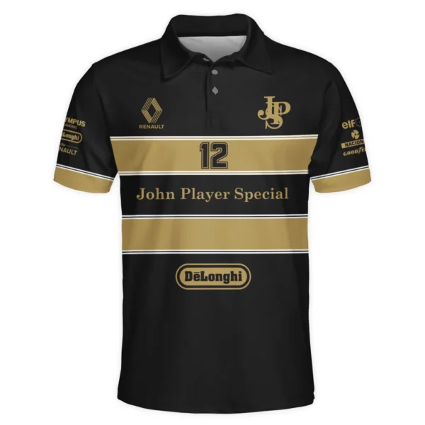 1985 Ayrton Senna John Player Special - Lotus Renault Polo Shirt BL3725A1PL - Image 2