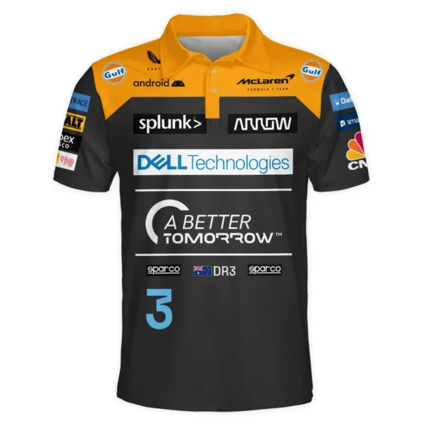 2022 Daniel Ricciardo McLaren F1 Team Race Suit Polo Shirt BLVA180725A06PL - Image 2