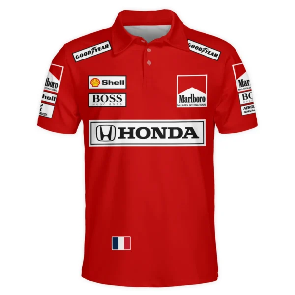 1989 Alain Prost Racing Costume Ferrari F1 Team Polo Shirt BLVAAP070725A01PL - Image 2
