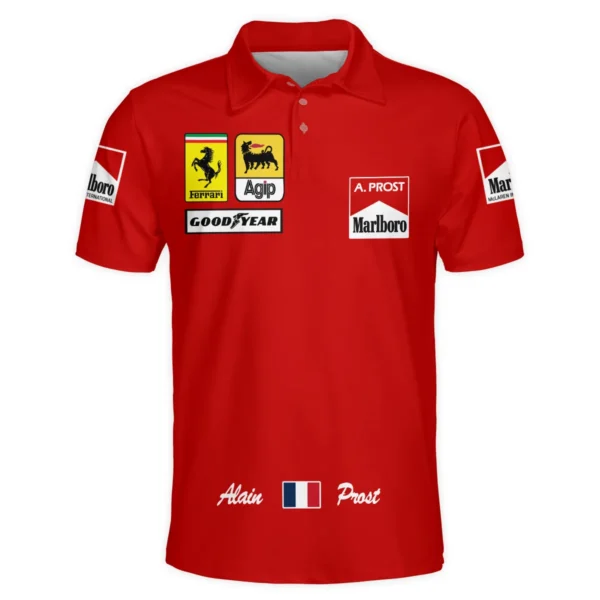 1990 Alain Prost Racing Costume Ferrari F1 Team Polo Shirt BLVAAP070725A02PL - Image 2