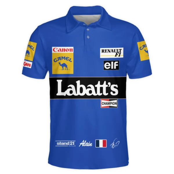 1993 Alain Prost Racing Suit Williams Renault F1 Team Polo Shirt BLVAAP070725A03PL - Image 2