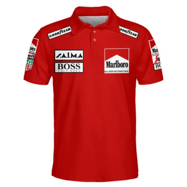 1985 Alain Prost Racing Suit McLaren F1 Team Polo Shirt BLVAAP070725A04PL - Image 2