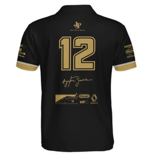 1985 Ayrton Senna John Player Special - Lotus Renault Polo Shirt BL3725A1PL - Image 3