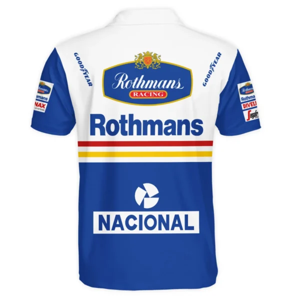 1994 Ayrton Senna Rothmans Williams Renault F1 Racing Team Polo Shirt BL3725A6PL - Image 3
