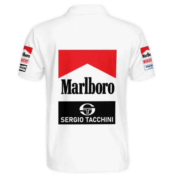 1984 Ayrton Senna Sergio Tacchini Toleman F1 Promotional Team Polo Shirt BL3725A7PL - Image 3