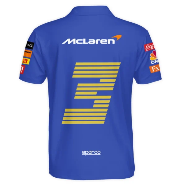 2021 Daniel Ricciardo McLaren F1 Team Race Suit Polo Shirt BLVA180725A03PL - Image 3